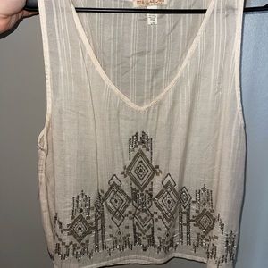 Beaded embroidered tank top